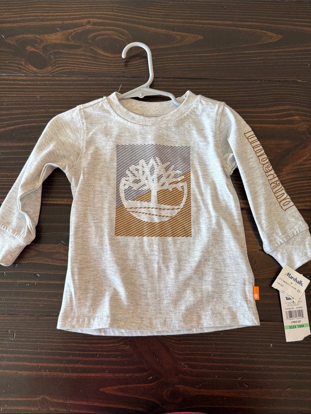 Timberland Kids Black & Cream Puffer Vest with Gray Logo Tee and Tan Joggers - Picture 5 of 8